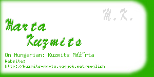 marta kuzmits business card